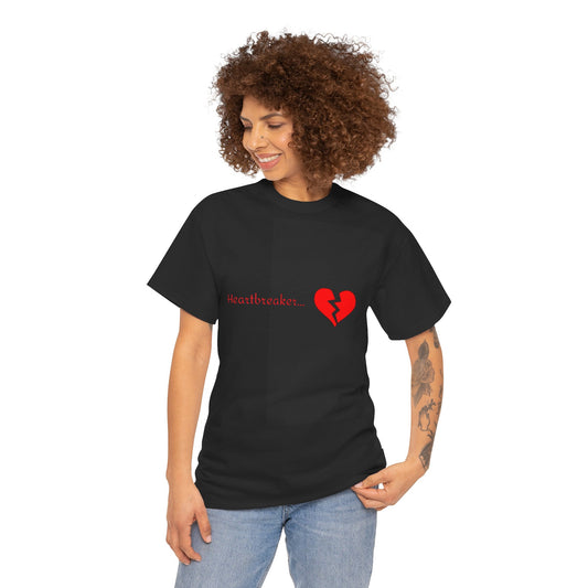 Camiseta unisex de algodón pesado con forma de corazón