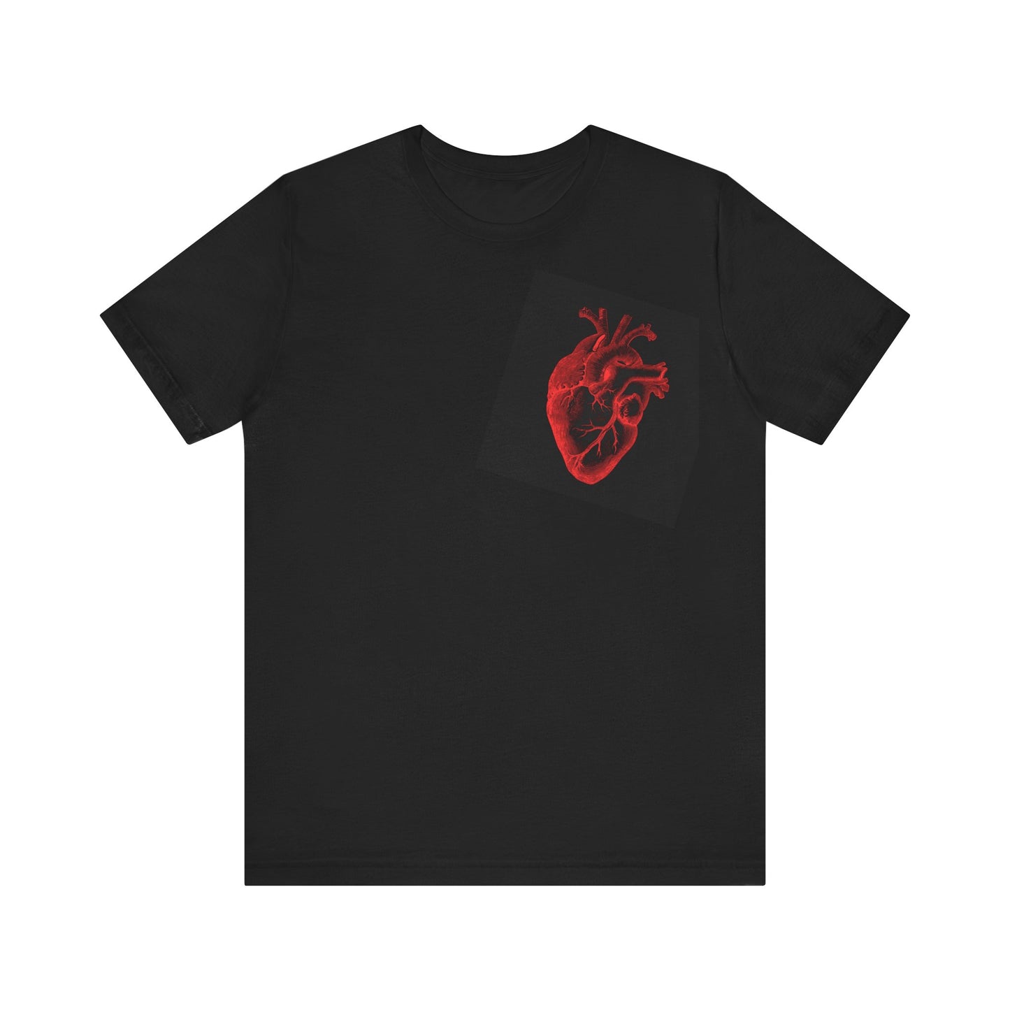 Camiseta unisex de manga corta con forma de corazón